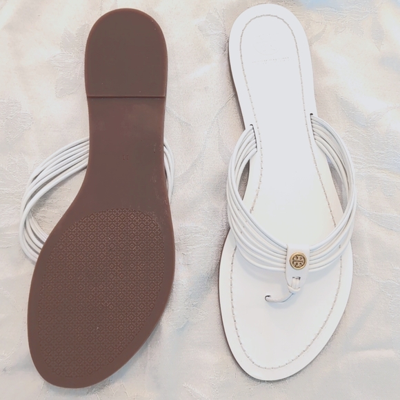 Tory Burch White Strappy Thong Sandals - Picture 5 of 8